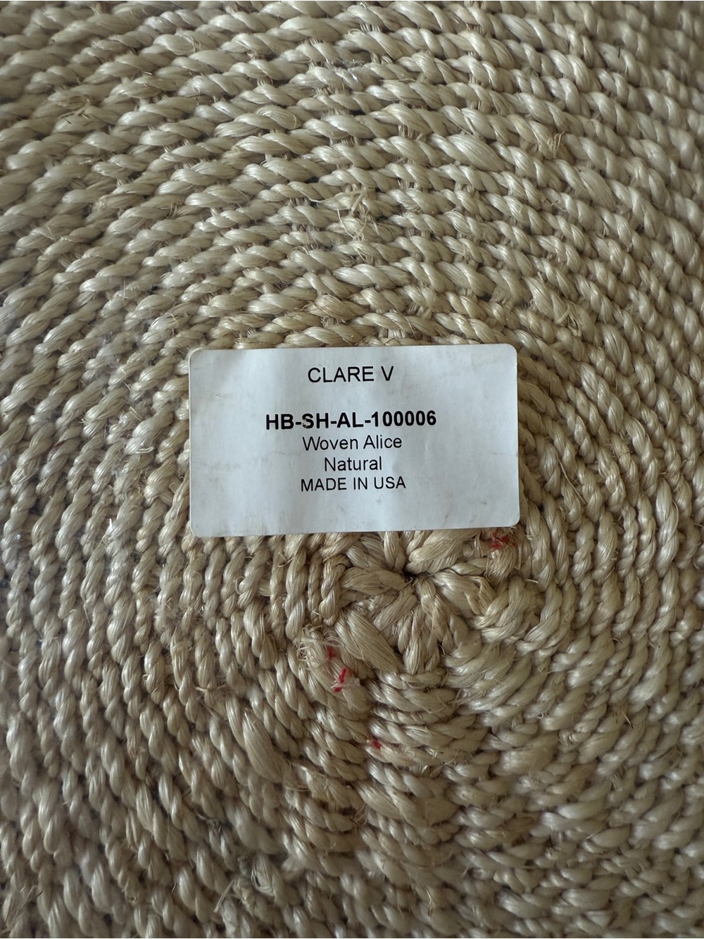 Round Woven Straw Tote Bag - Natural Beige - Picture 5 of 7
